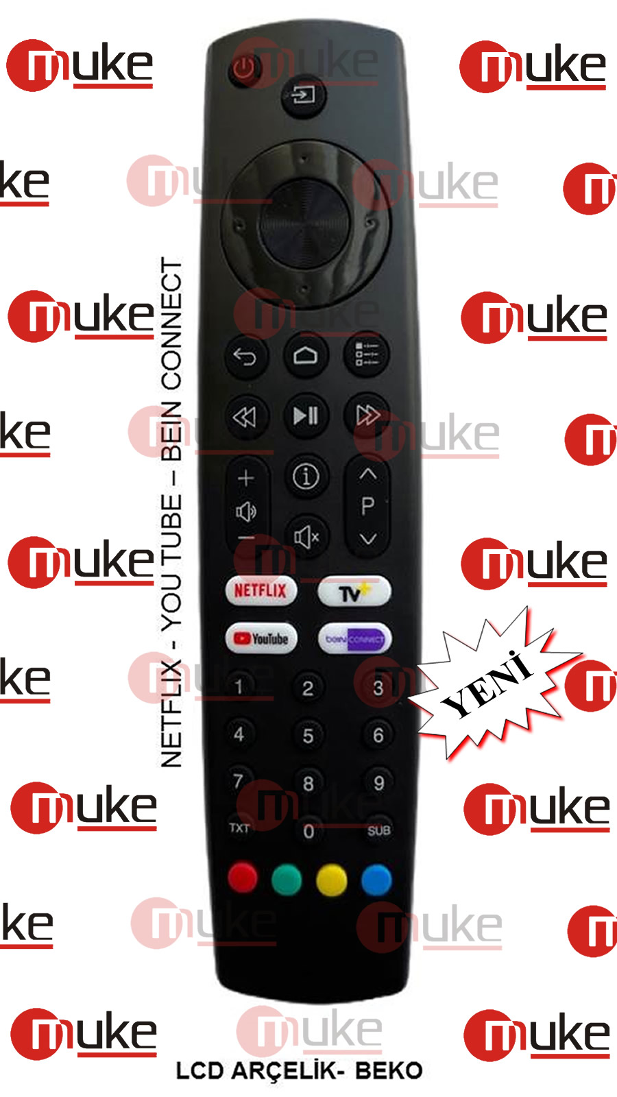 Arçelik Beko Netflix-Youtube-Bein Connect -TV+ Tuşlu Lcd-Led TV Kumanda TS9187R RC4353902/01